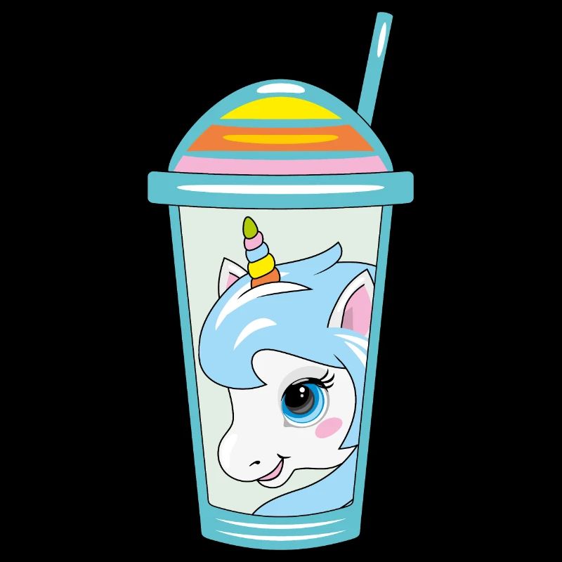 Plastic cup with dome and unicorn