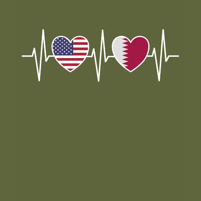 Drapeaux des États-Unis et du Qatar Drapeau qatari
