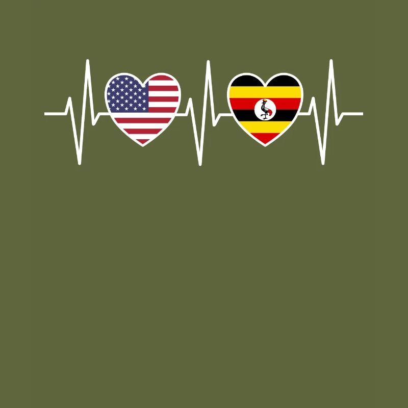 Drapeaux des États-Unis et de l’Ouganda Drapeaux ougandais