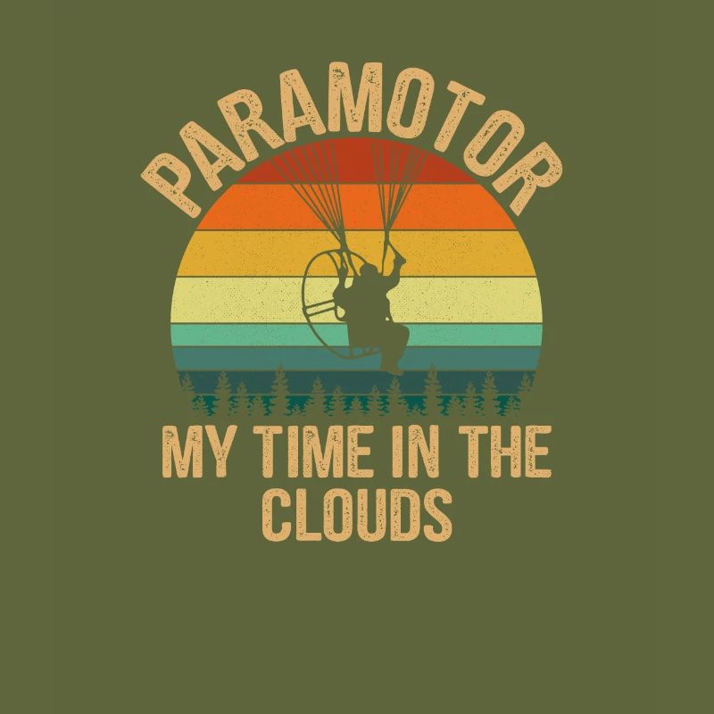 temps de paramoteur dans les nuages vintage, paramoteur