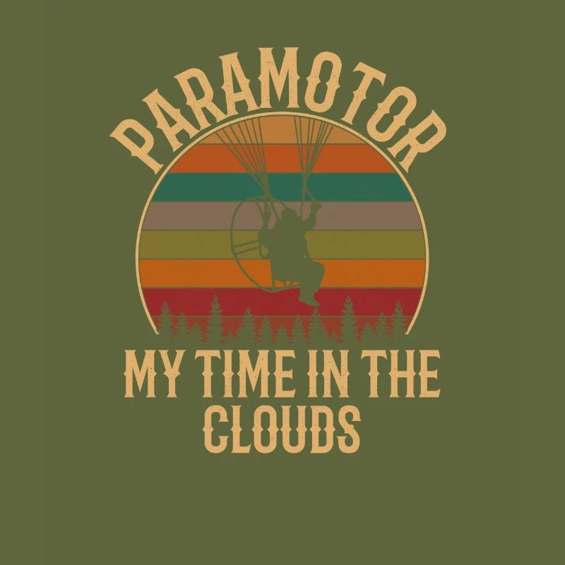 paramotor time in the clouds vintage, paramotor