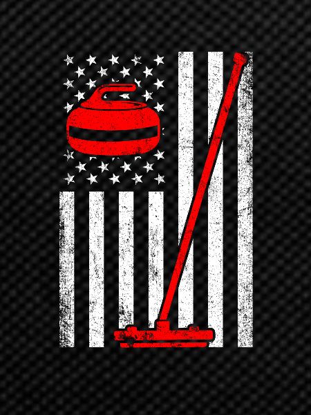 Curling american flag, curling