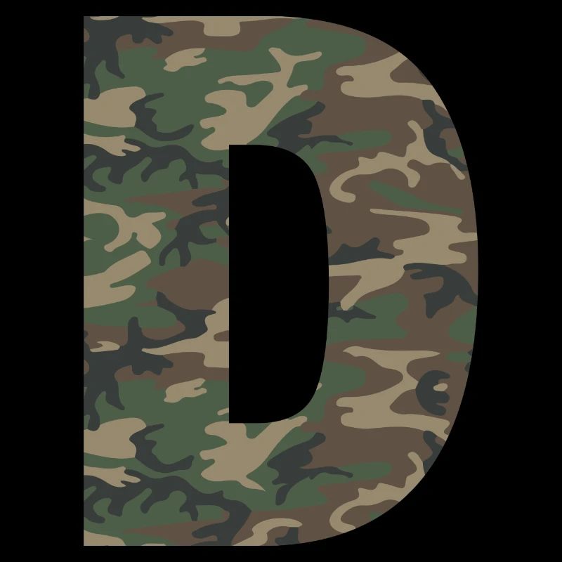 Tough letter D in camouflage pattern!