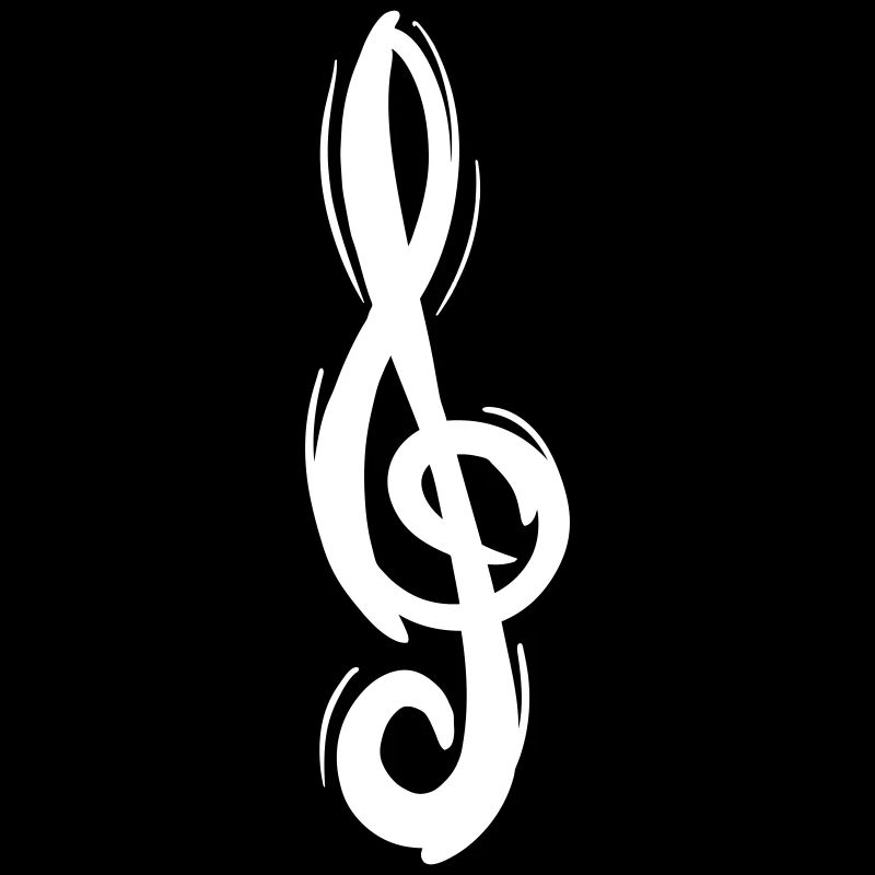 Violin key G, hand-drawn. Musician