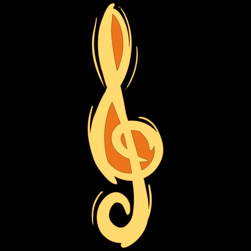 Touche de violon en sol, dessinée à la main. Musicien