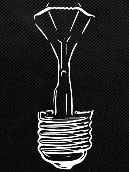 Lamp with defective glass bulb