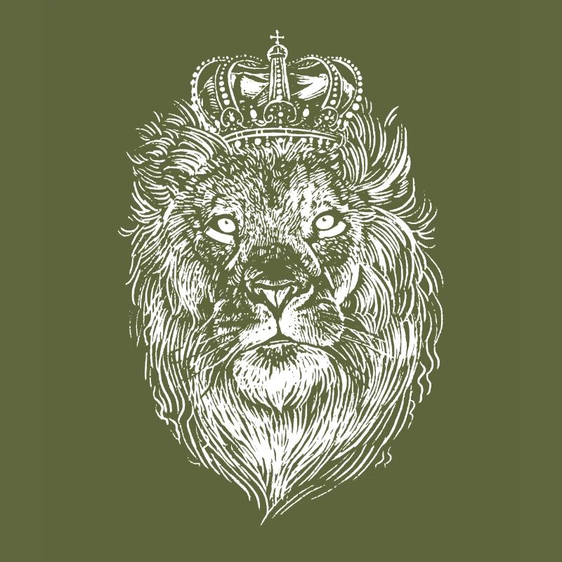 Lion avec couronne dessinée à la main