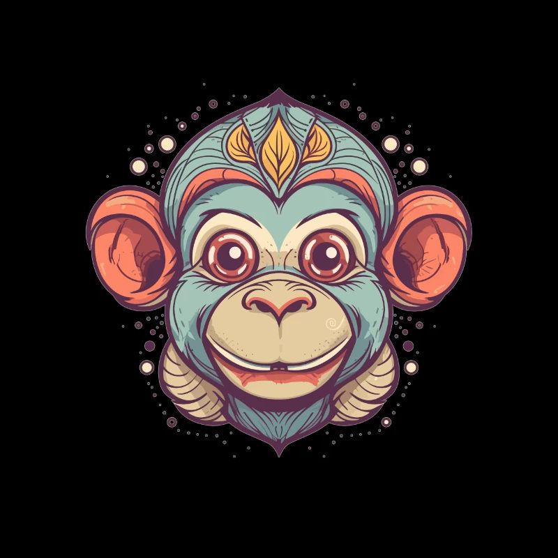 Cute Anime Style Macaque Kawaii