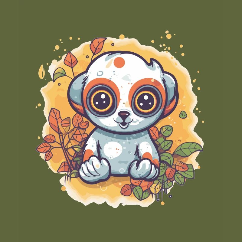 Netter Anime -Stil Langsam Loris Kawaii