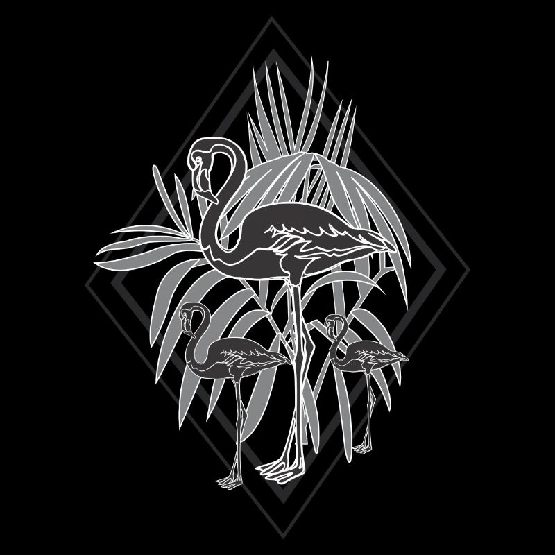 schwarz Flamingos