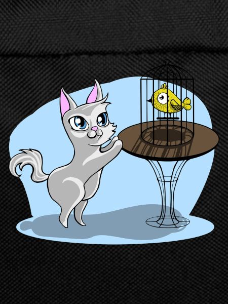 Cat with bird