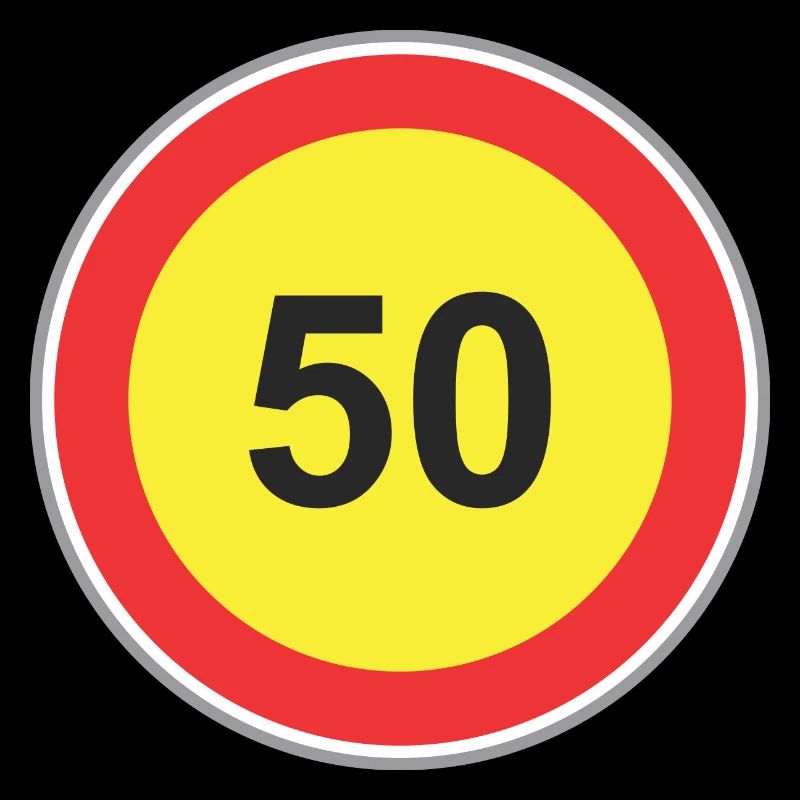 Road Sign 50 yellow