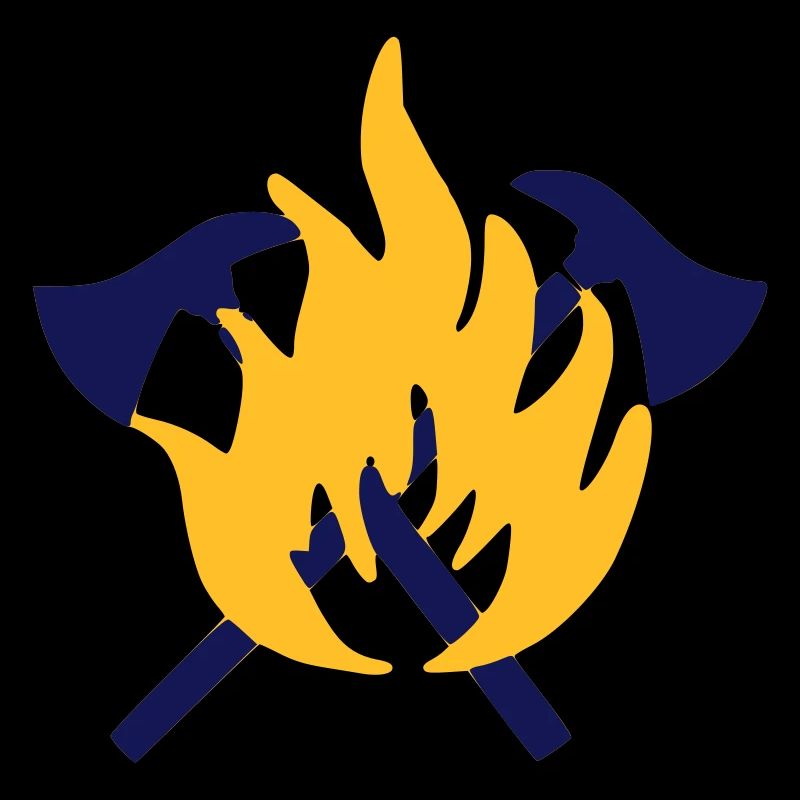 Firefighters flame and ax