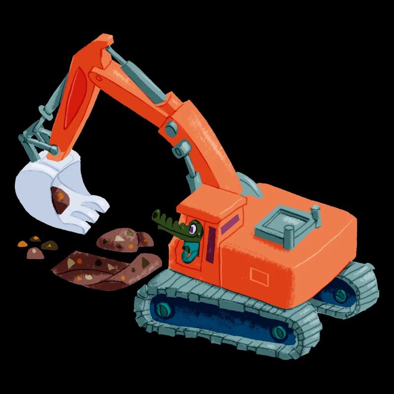 Crocodile in an excavator