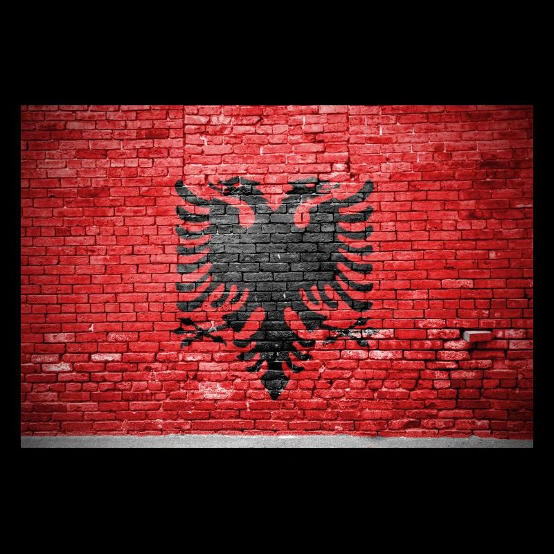 Graffiti d'Albanie sur le mur de briques