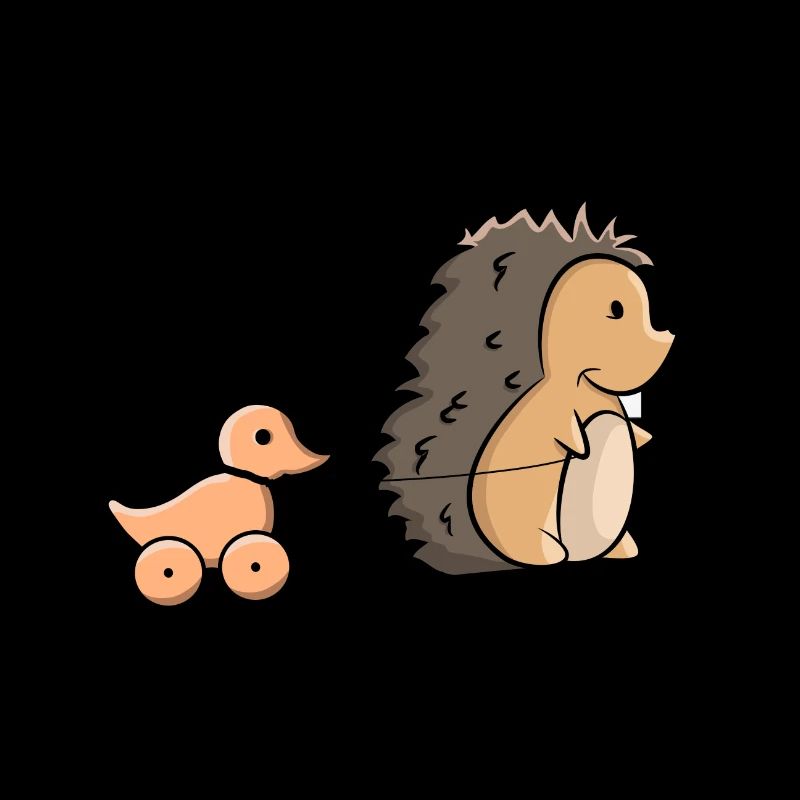 Igel mit Holz Ente