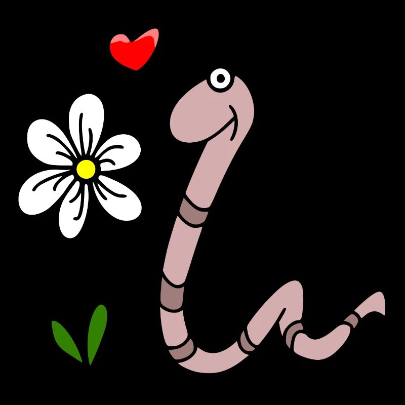 Wurm mit Blume