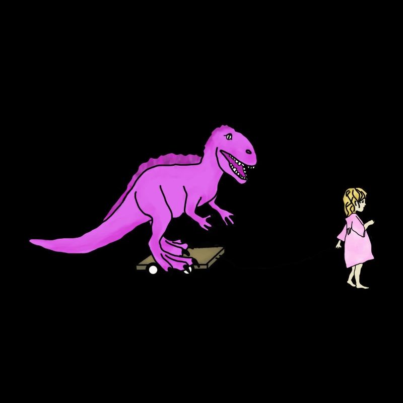 Dinosaurier und kleines Mädchen