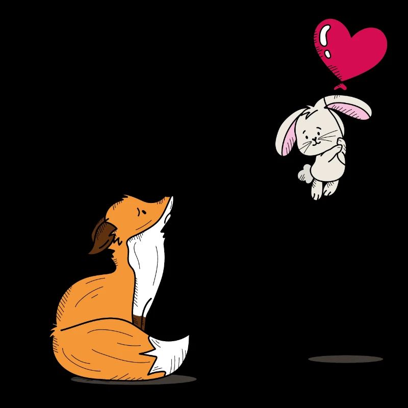 Cute fox and bunny design