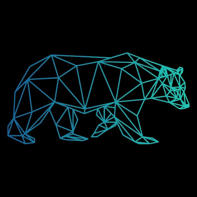 Bear brown bear Abstract polygon geometric gift