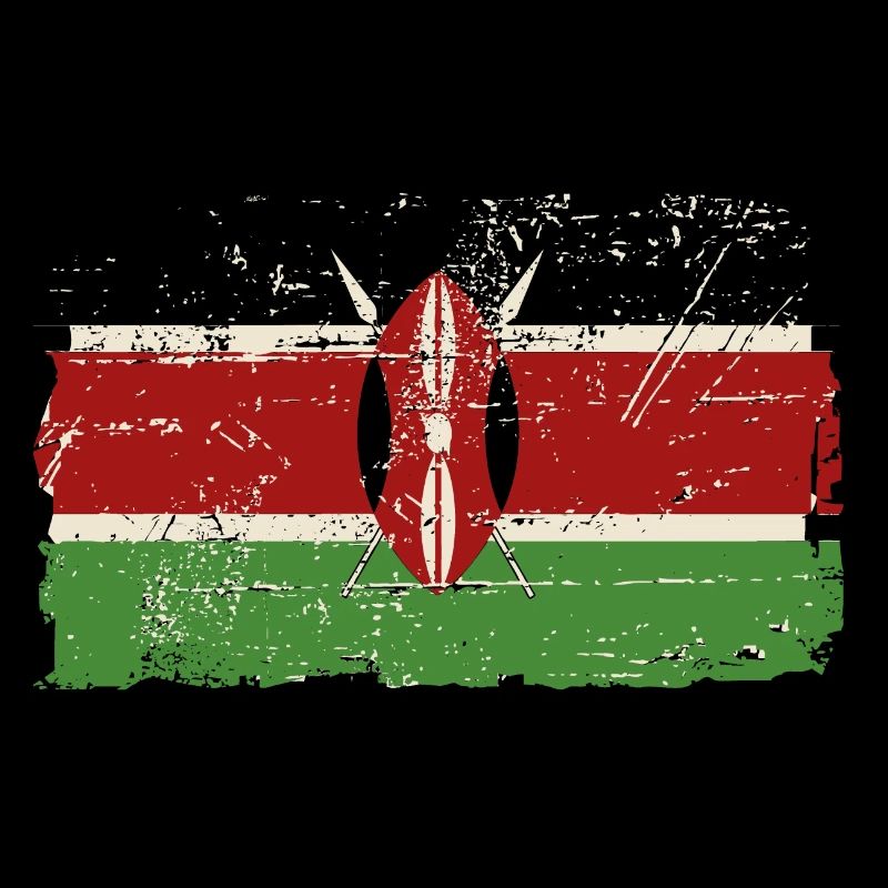 Kenya Vintage Flag