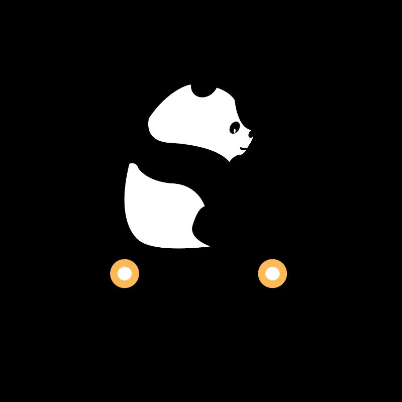 Panda auf Skateboard