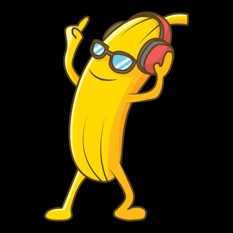 Banane disco avec écouteurs cool