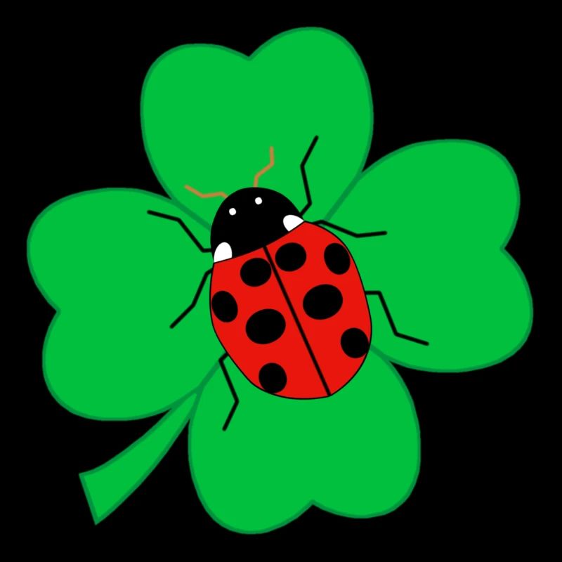 Ladybug on cloverleaf lucky charm gift