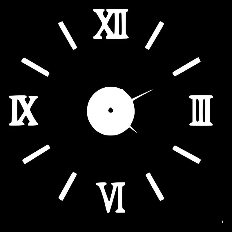 Roman characters clock - white