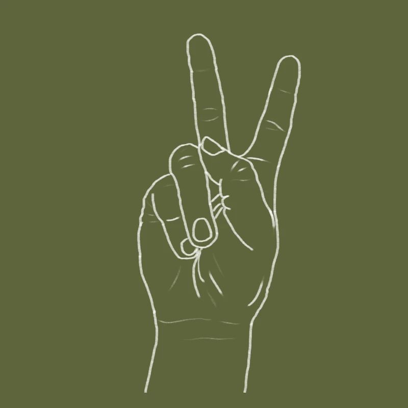 Peace hand white