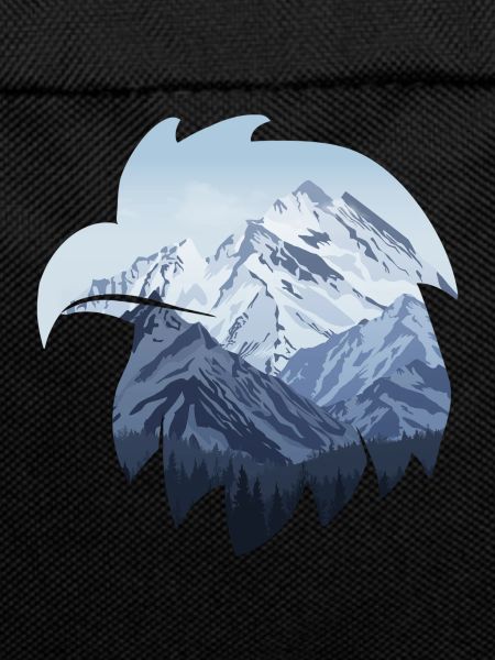 Eagle and snow-capped mountains