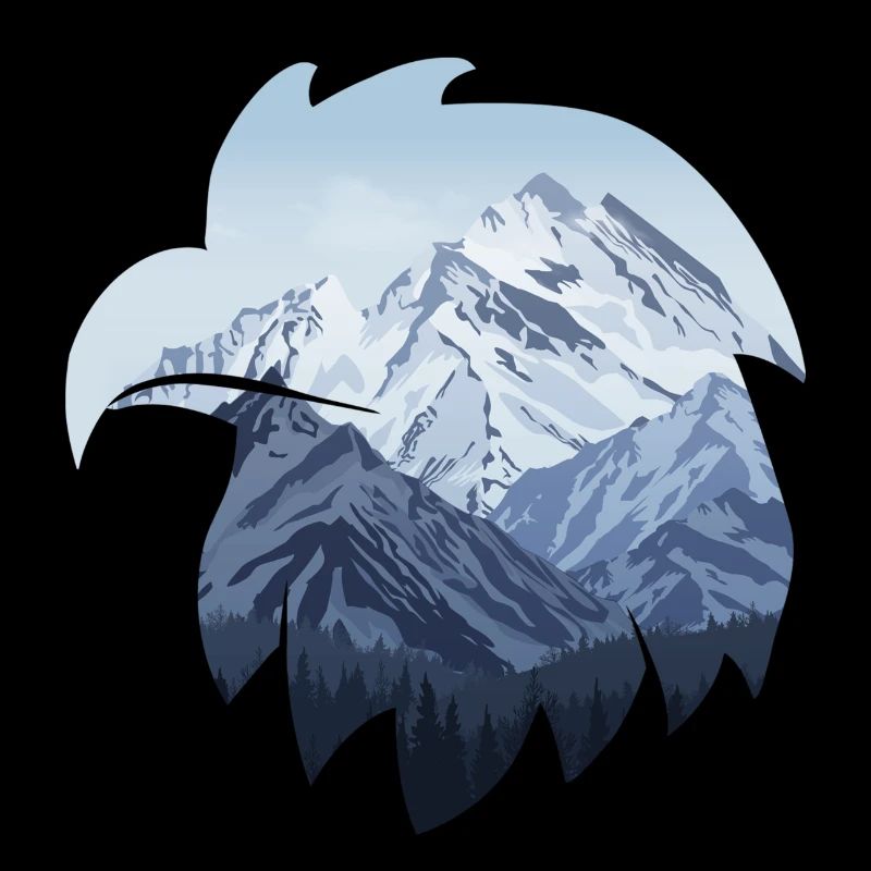 Aigle et montagnes enneigées