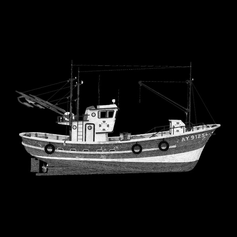 Seitenansicht eines Fischkutters