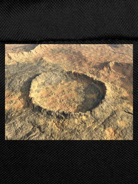 Crater landscape, impact crater, crater