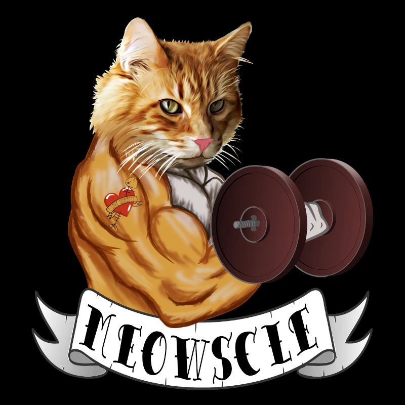 Meowscle Muscles Gym Gym Training Workou