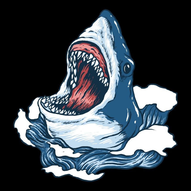 shark fish wild illustration