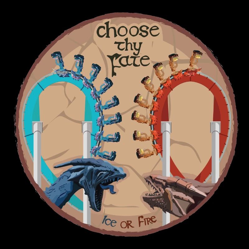 Duelling Dragons - Choose Thy Fate Coaster Design