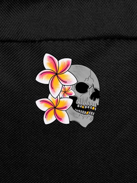 Skull and Tiare flowers