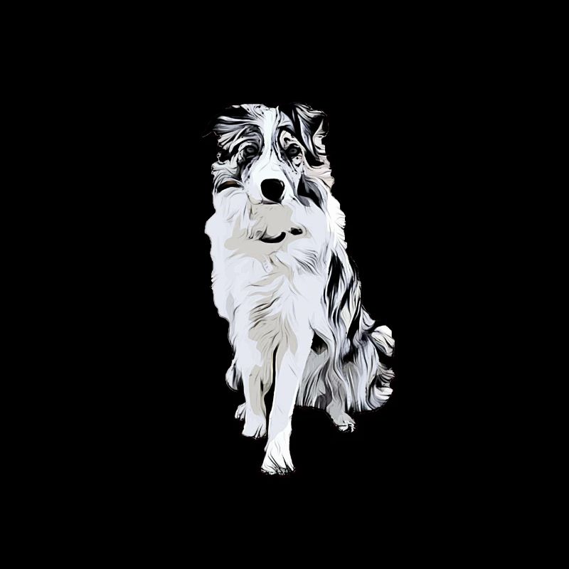 Border Collie Black Merle Comic