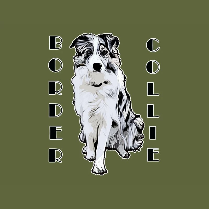 Border Collie Black Merle Comic Text