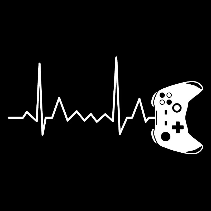 Gamer Gamepad Controller Heartbeat ECG Pulse