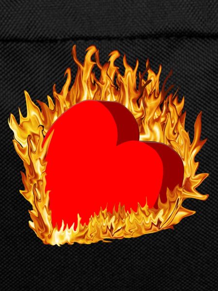 Red heart is on fire