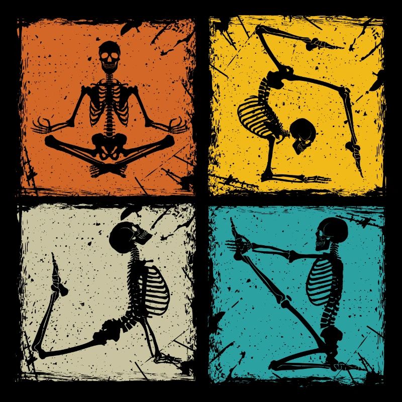 Funny skeleton poses mri technologist radiology
