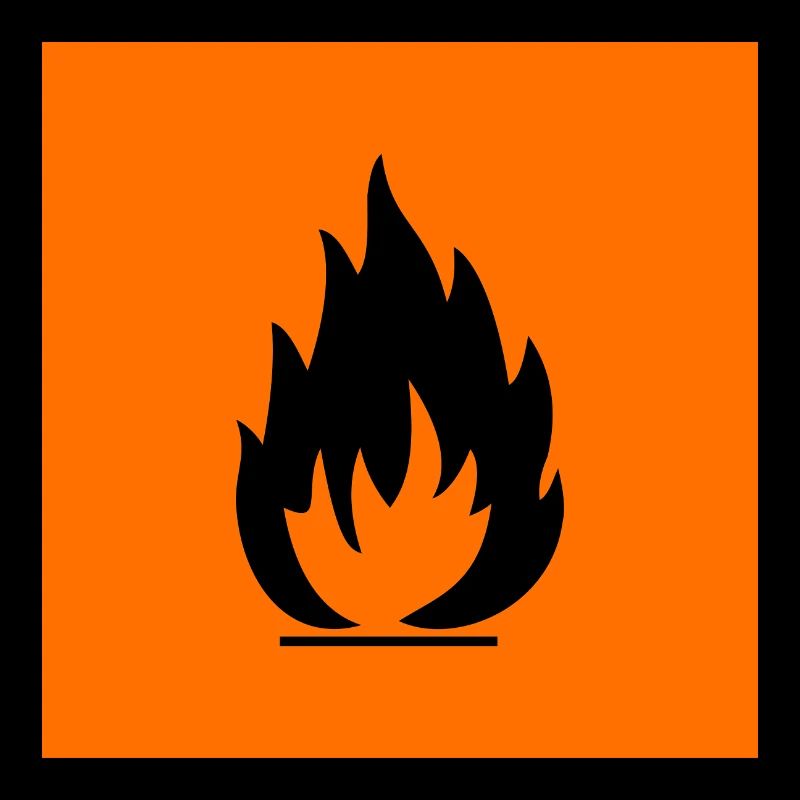 Flammable flame symbol