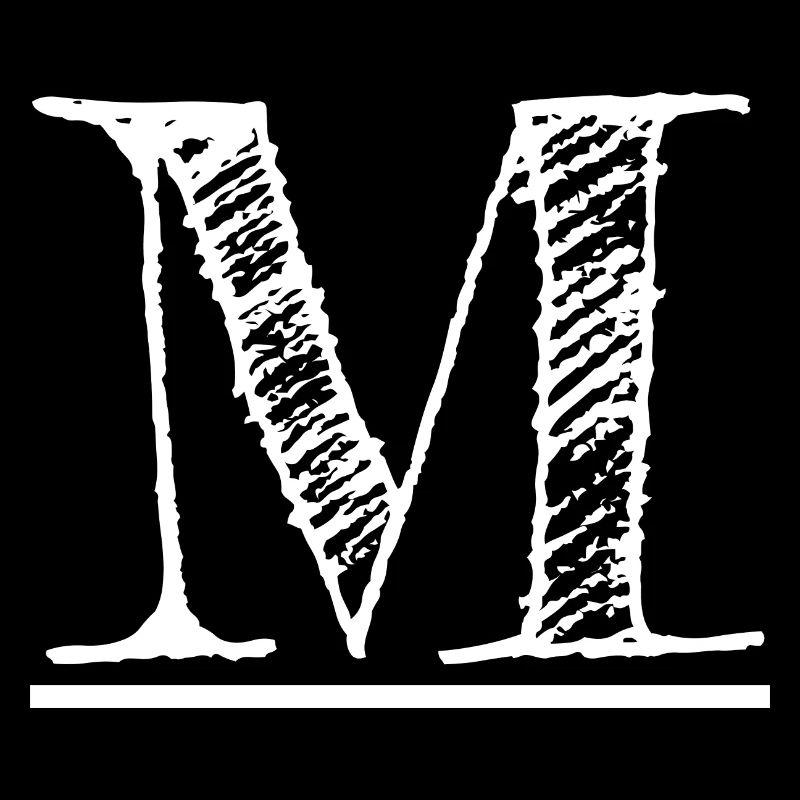 Letter M Giant - by hand (white)