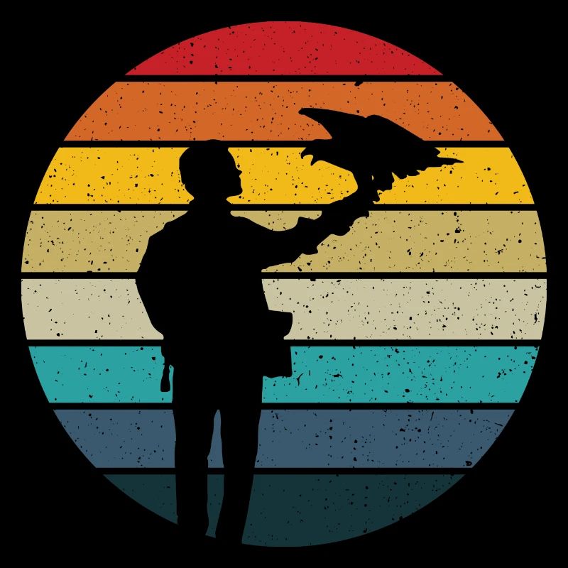 Falconer retro sunset falconry hawking falconer
