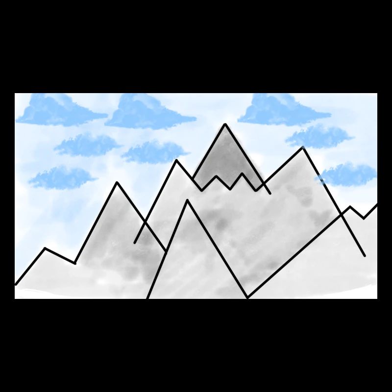 gezeichnete Berge (Alpen)