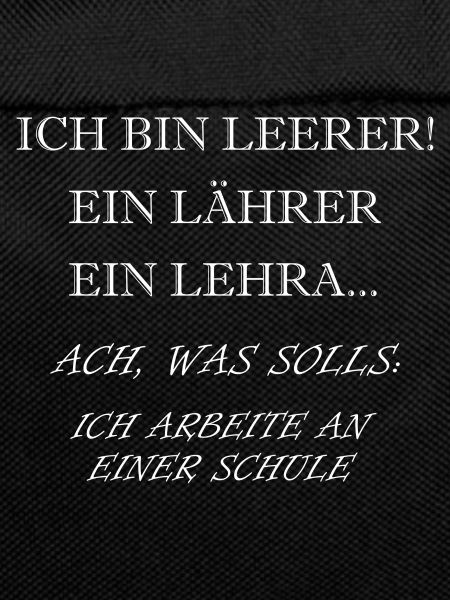 Ich bin Lehrer
