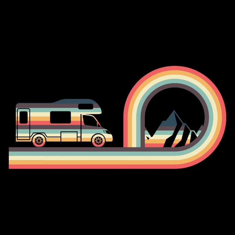 Camping Car Retro Style Camping Lovers Campfire Ad