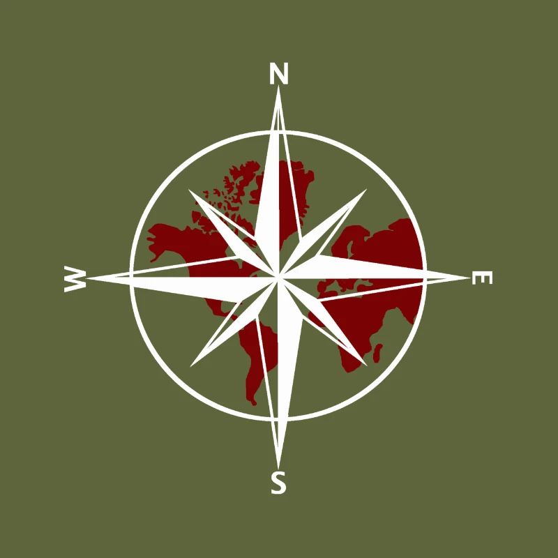 Compass white-red